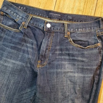 Pantalones de mezclilla Lucky Brand 367 vintage bota para hombre 34x32 lavado oscuro vaquero occidental usados en excelente estado Foto 1 de 4
