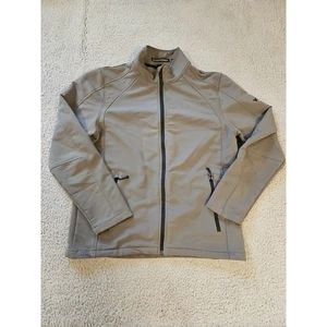 Devon Jones Jacket Coat Mens LARGE Grey Full Zip Logo - Picture 1 of 10