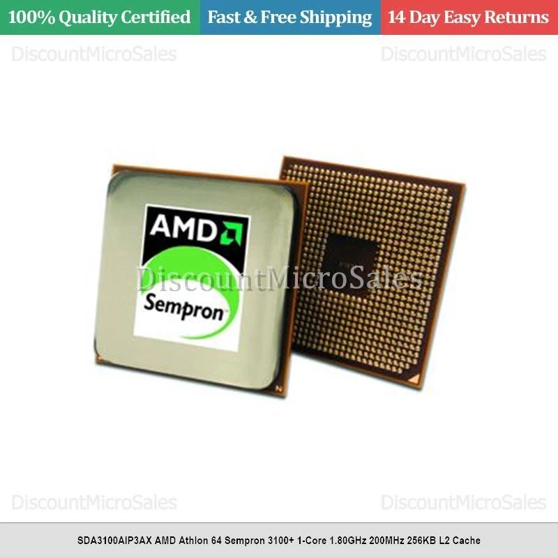 SDA3100AIP3AX AMD Athlon 64 Sempron 3100+ 1-Core 1.80GHz 200MHz 256KB L2 Cache - Image 1 of 1