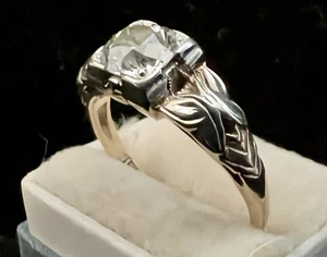 Vintage 1/2 carat Plus .65tcw European Cut Diamond Ring 14k Yellow & White VS+ - Picture 1 of 10
