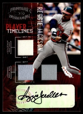 2005 Donruss Throwback Threads Player Timelines Signature Material Reggie - Image 1 of 2