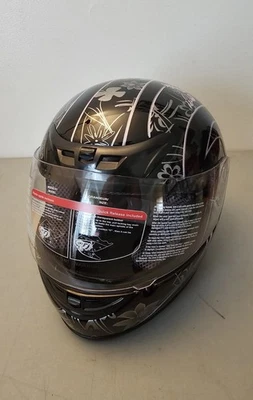 TCMT DOT Women’s Motorcycle Helmet - Black - Image 1 of 3