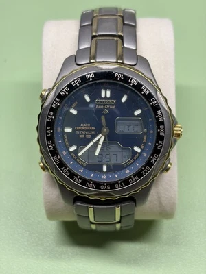 Citizen Blue Dial Titanium Eco-Drive Alarm Chronograph C065-Q00567 - Image 1 of 4