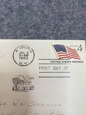 July 4, 1959 Flag Four Cent Stamp First Day Issue - Image 1 of 3