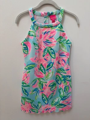 Lilly Pulitzer Girls Size 12 Floral Scalloped Hem Dress Multicolor Polyester & S - Image 1 of 4