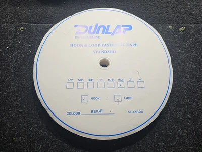 Dunlap Industries Hook & Loop Fastening Tape, Hook 1-1/2" x 50 Yards, Beige - Image 1 of 4