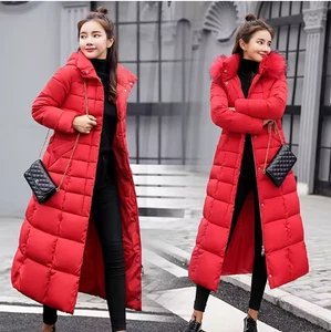 Winterjacke Damen Parkas langer Mantel weibliche Kleidung mit Kapuze koreanischer Stil - Bild 1 von 7