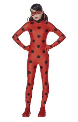 Miraculous Ladybug Costume Child Medium 7-8 In Spirit Jumpsuit Gloves Eye Mask - Image 1 of 4
