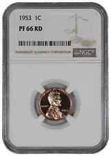 1953 PROOF LINCOLN WHEAT CENT PENNY 1C NGC CERTIFIED PR PF 66 RD SPOT HAZE FREE