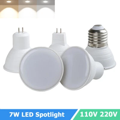 Dimmable LED COB Spotlight 7W GU10 MR16 GU5.3 E27 B22 Light Bulb 110V 220V - Image 1 of 4