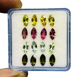 VVS 16 Pcs Natural Tourmaline 7x3.5mm Marquise Cut Loose Untreated Gemstones Lot - Picture 1 of 8