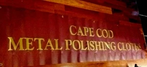 Cape Cod Metal Polish Polishing Cloths, Vinyl Banner, Gold on Maroon 24" x 8' - Picture 1 of 5