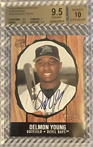 2003 Bowman Heritage Autographs Delmon Young Rays Auto Rookie Card RC BGS 9.5 10 - Picture 1 of 1