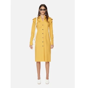 Bottega Veneta Yellow (AU8 US4 ITL40) Satin Cotton Poplin Midi Dress - Picture 1 of 8