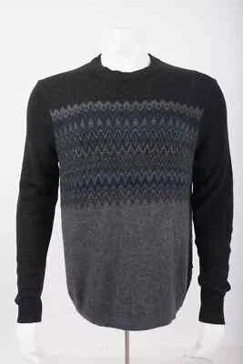 NWT Vineyard Vines Mens Fairisle Charcoal Gray Wool Crewneck Sweater Size M - Image 1 of 4