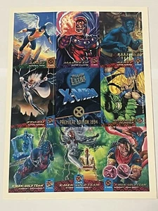 1994 Fleer Ultra X-Men Premiere Edition Marvel Comics ungeschnitten 9-Karten Promo-Blatt - Bild 1 von 2