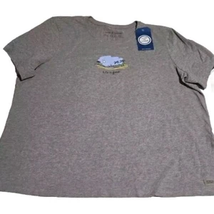 ¡Nuevo con etiquetas!   LIFE IS GOOD Mujer "WINDSURF VISTA" S/S CAMISETA TRITURADORA VINTAGE... (XXXL) - Imagen 1 de 4
