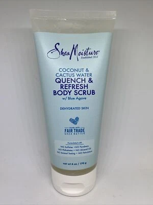 Shea Moisture Quench & Refresh 身体磨砂膏 带蓝色龙舌兰 6 盎司 脱水肌肤 — 第 1/4 张图片