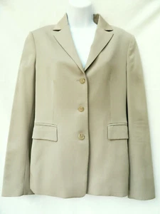 J CREW Womens Champagne Tan Brown Wool 3 Button Lined Blazer Suit Jacket Coat 8 - Picture 1 of 3