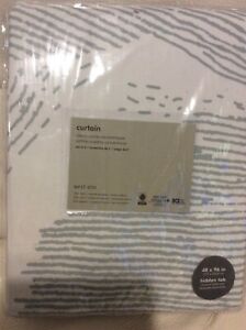 West Elm 2 Cotton Canvas Etched Cloud Curtains 48x96 Washed Blue Gemstone NWT