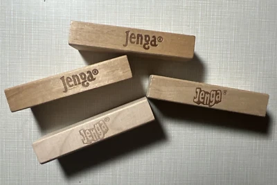 JENGA REPLACEMENT WOOD BLOCKS 4 NEW CLEAN ORIGINAL PIECES 1/2'' X 1'' X 3'' - Image 1 of 3