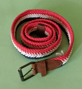 Cintura Uomo In Stoffa Donna Unisex Nuovo Blu Bianco e Rosso - Foto 1 di 8