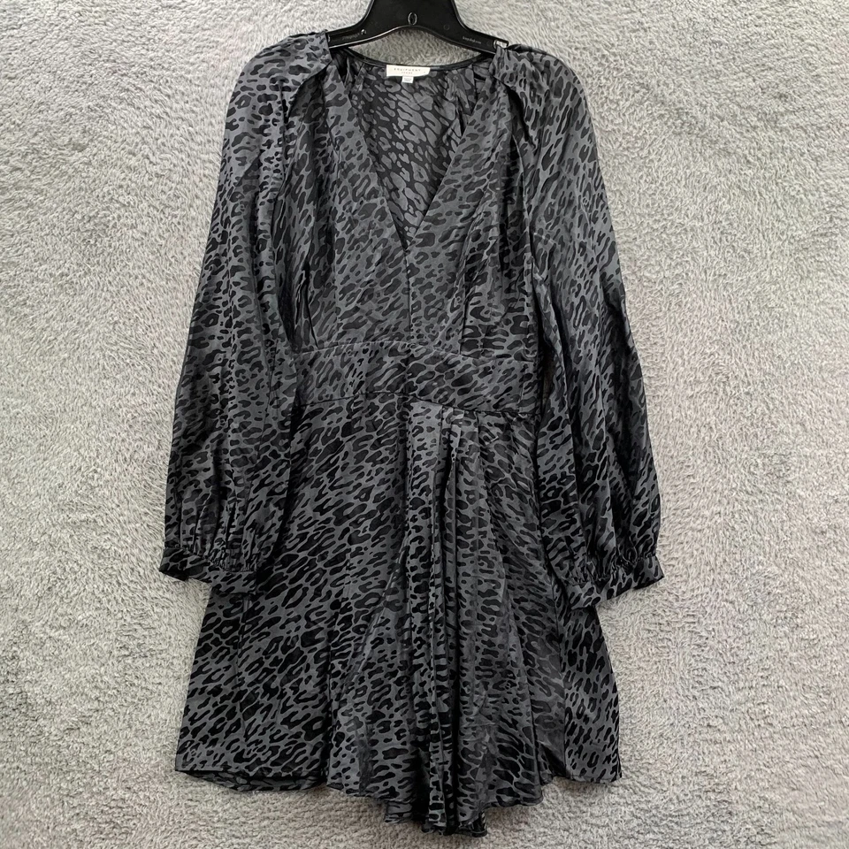 Vestido EQUIPMENT FEMME Mujer Talla 6 Midi Mezcla Seda Gris Negro Foto 1 de 4