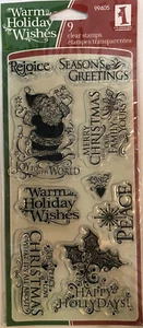 Timbri trasparenti Inkadinkado 9 pezzi creazione carte scrapbooking artigianato tema vacanze - Foto 1 di 3