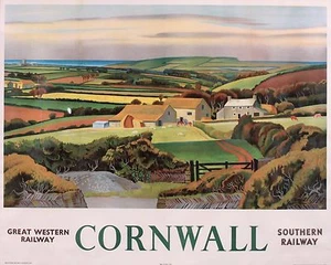 Home Wall Art Print - Vintage Retro Travel Poster - CORNWALL 2 - A4 ,A3 ,A2 - Picture 1 of 1