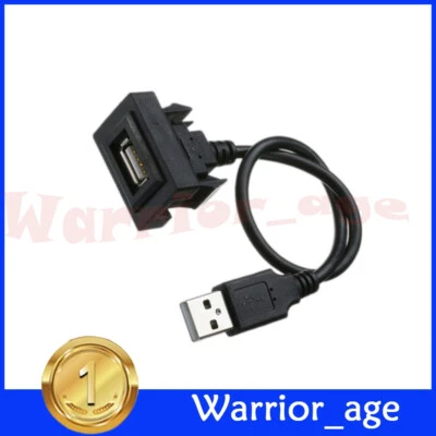 Car Dashboard Flush Mount USB Male to Female Extension Cable Adapter For Toyota - Image 1 of 4