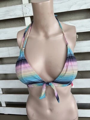 Top de Bikini Victoria's Secret Multicolor Acolchado Triángulo Halter Y2K Años 90 Talla M. Foto 1 de 4