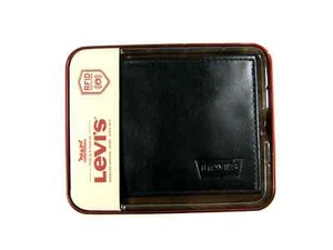 Cartera de cuero plegable negra Levi's para hombre 31LP220113 - Imagen 1 de 6