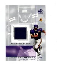 2001 SP Game Used Authentic Fabric Daunte Culpepper SSP Short Print Used Jersey