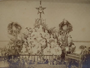 Antique  6x8 Photo Photograph Catholic Girls School Choir First Communion c 1880 - Picture 1 of 5