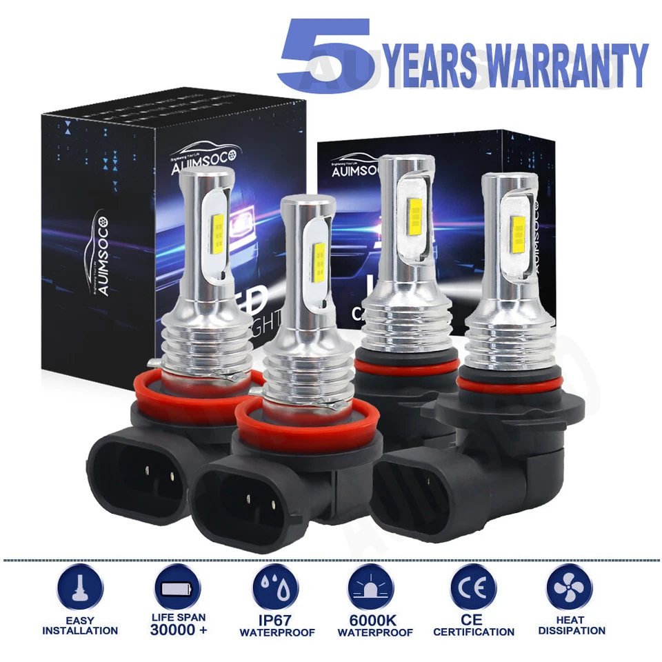 For Honda Civic 2016 2017 2018 2019 2020 LED Headlight High/Low 4x Bulbs Bright - Image 1 of 4