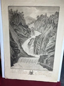 ANDREAS NESSELTHALER HEMPEL, Charles La Cascade de Lend 1800 acquatinta - Picture 1 of 4