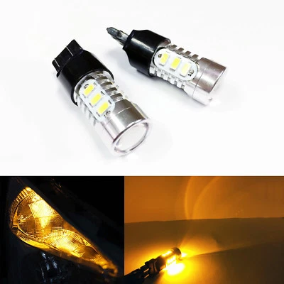 A1 2x T20 7443 LED Bulbs High Power 5730 SMD Turn Signal Brake Tail Light, Amber - Image 1 of 4