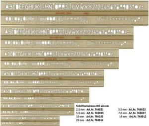 Schriftschablone Buchstabenschablone Schablone Zahlen Buchstaben 2,5 -20 mm - Bild 1 von 9
