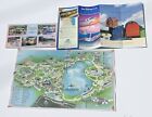 Vtg Orlando Disney Transportation & Sea World Maps Tropical Palms Postcard Map