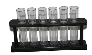 Set of 6 Plastic Decorative 4.7" x 1" Test Tubes w Display, Halloween Prop - Picture 1 of 2