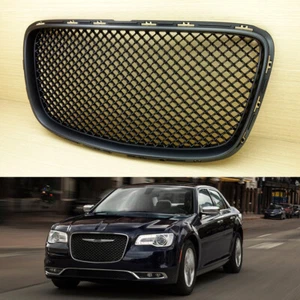 Fit Chrysler 300 300C Front Upper Grill Grille Bentley Style 2015+ Matte Black - Picture 1 of 6