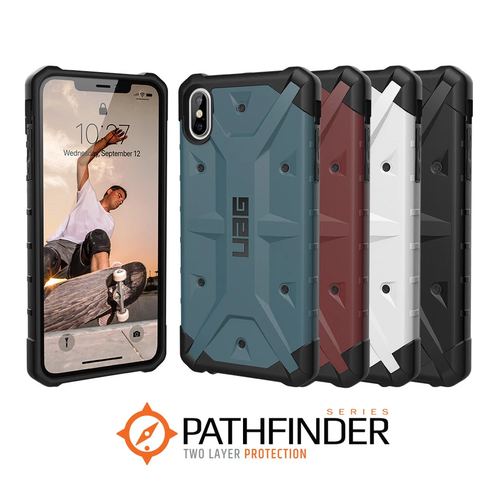 Capa resistente Urban Armor Gear UAG iPhone XS Max Pathfinder azul branca marrom - Imagem 1 de 1