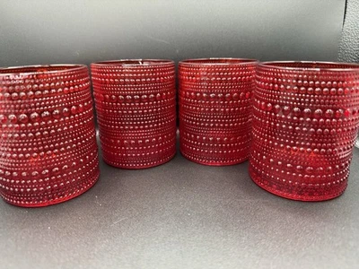 Juego de 4 Vasos Fortessa Júpiter Vaso Antiguo Moda ~ Rojo Navidad Foto 1 de 4