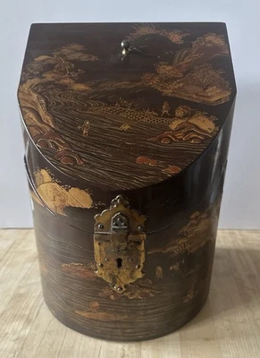 Caja de papelería lacada de exportación japonesa c1730-80 Foto 1 de 4