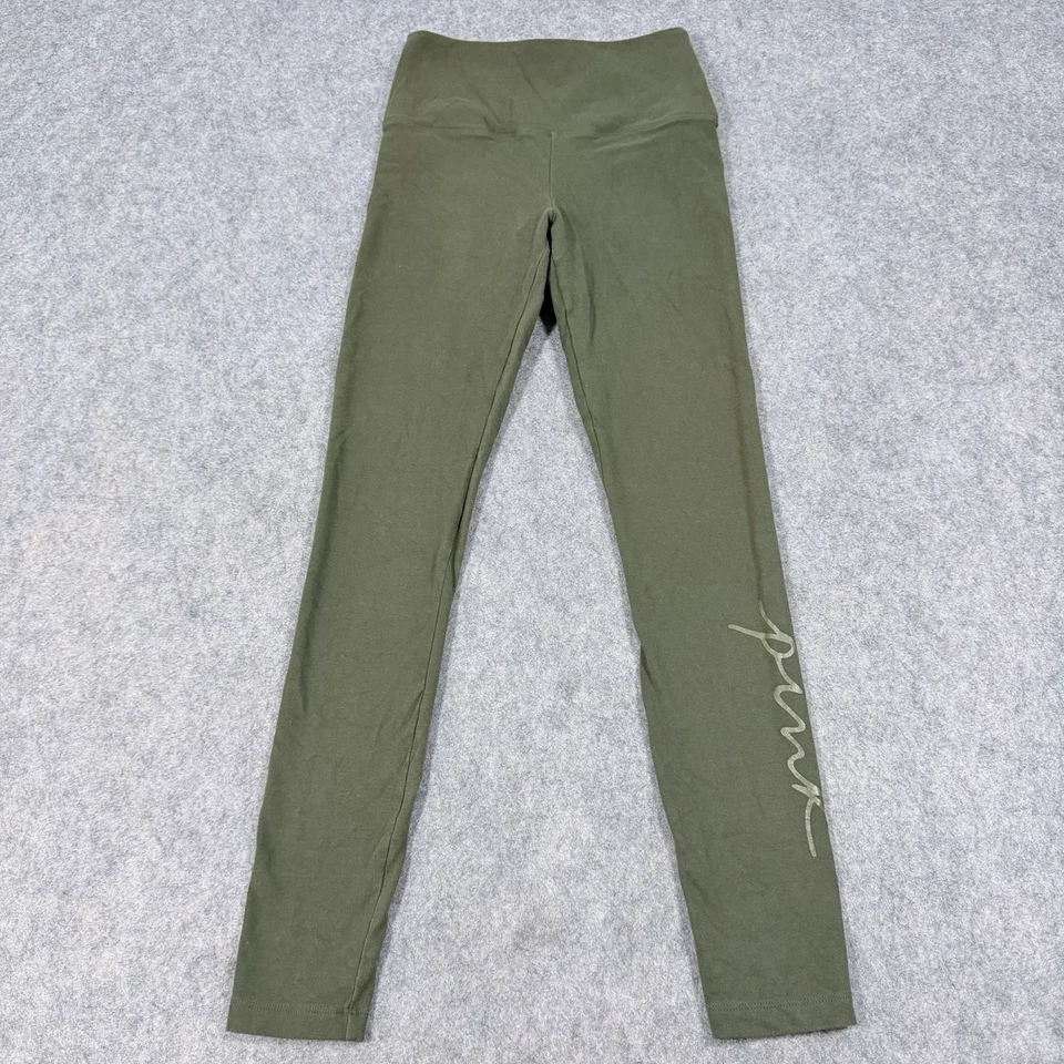 Leggings de yoga ROSA Victoria Secret para mujer talla pequeña (ajuste real 26x28,5) verdes Foto 1 de 4