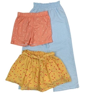 Lot of 3 New Cat & Jack Art Class Girls Medium Floral Skirt Shorts Gingham Pants - Picture 1 of 4