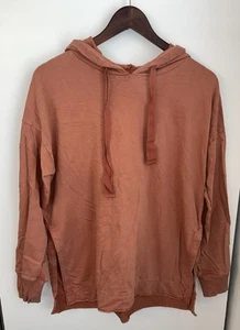 Aerie Women's Oversized Hoodie. Sz XS. Distressed .Orange/ Rust Color. Side Slit - Picture 1 of 7