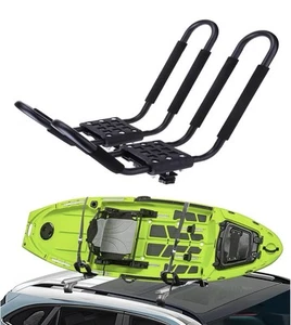 Ecotric Universal Kayak Roof Rack J-Bar Rack 1 Set Boat Canoe Car SUV Truck HD - Picture 1 of 9