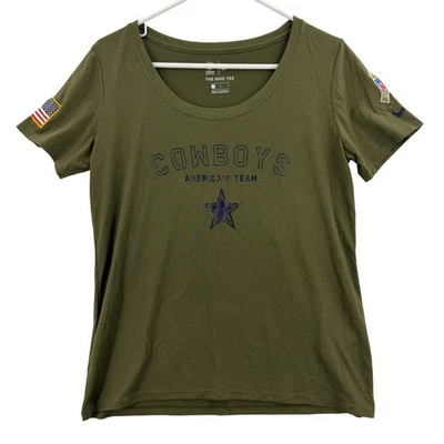 Dallas Cowboys Shirt Womens Medium Green NFL Football Nike Salute to Service - Image 1 of 4