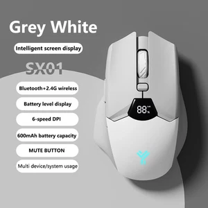 Bluetooth Wireless Mouse Smart Screen Battery Level Display Silent Office Mouse - Picture 1 of 22